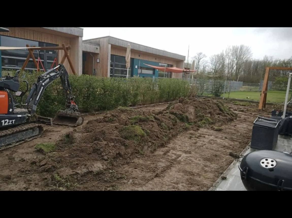 Baggerarbeiten im Garten